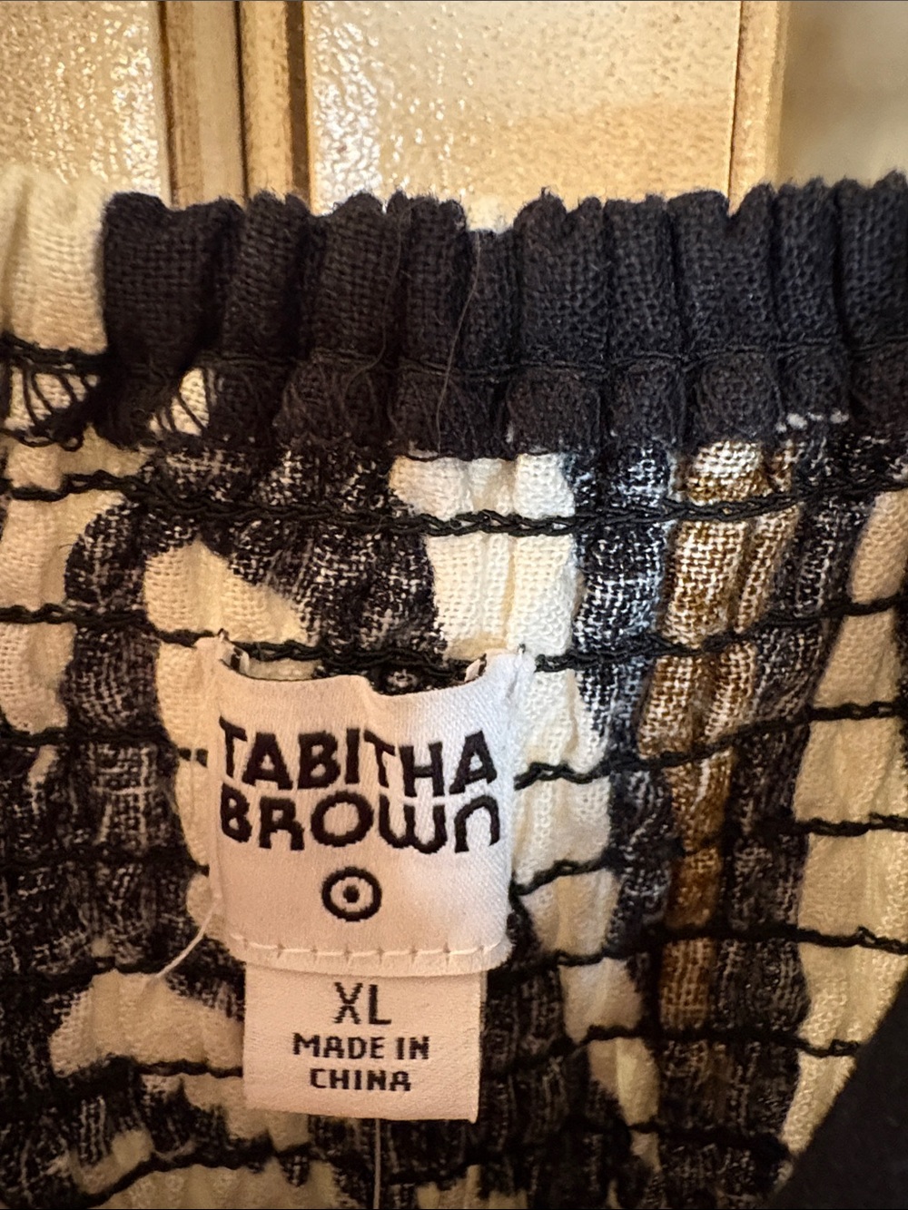 NWT Tabitha Brown Linen-Blend Maxi Dress in Black, Brown, and White - Picture 12 of 12